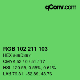 Color code: RGB 102 211 103 | qconv.com