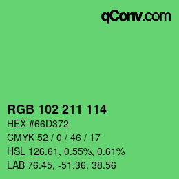 Color code: RGB 102 211 114 | qconv.com