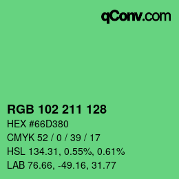 Color code: RGB 102 211 128 | qconv.com