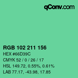 Color code: RGB 102 211 156 | qconv.com