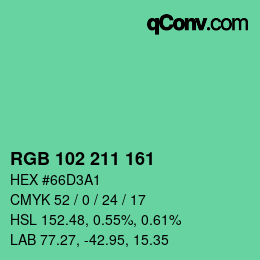 Color code: RGB 102 211 161 | qconv.com
