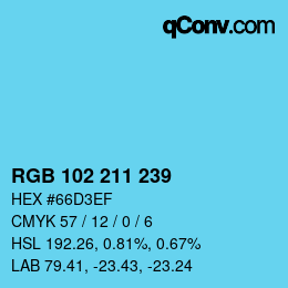 Color code: RGB 102 211 239 | qconv.com