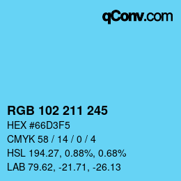 Color code: RGB 102 211 245 | qconv.com