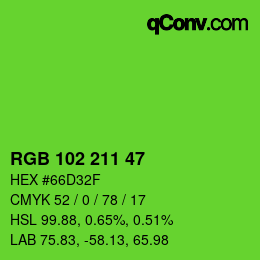 Color code: RGB 102 211 47 | qconv.com