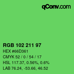 Color code: RGB 102 211 97 | qconv.com