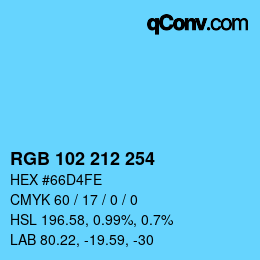 Color code: RGB 102 212 254 | qconv.com