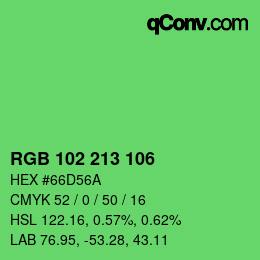 Color code: RGB 102 213 106 | qconv.com