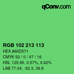 Color code: RGB 102 213 113 | qconv.com