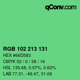 Color code: RGB 102 213 131 | qconv.com