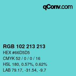 Código de color: RGB 102 213 213 | qconv.com