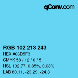 Color code: RGB 102 213 243 | qconv.com