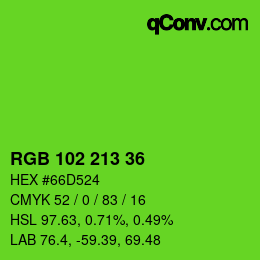 Color code: RGB 102 213 36 | qconv.com