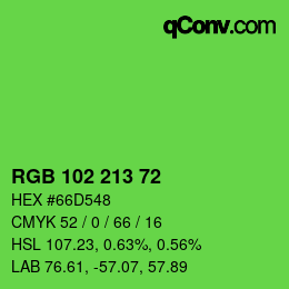 Color code: RGB 102 213 72 | qconv.com