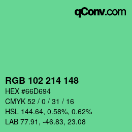 Color code: RGB 102 214 148 | qconv.com