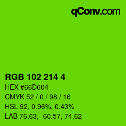 Color code: RGB 102 214 4 | qconv.com
