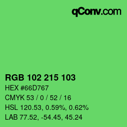 Color code: RGB 102 215 103 | qconv.com