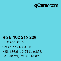 Color code: RGB 102 215 229 | qconv.com