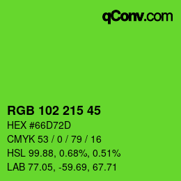 Color code: RGB 102 215 45 | qconv.com
