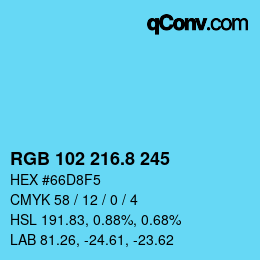 カラーコード: RGB 102 216.8 245 | qconv.com