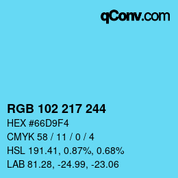 Color code: RGB 102 217 244 | qconv.com