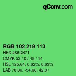 Color code: RGB 102 219 113 | qconv.com
