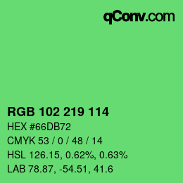 Color code: RGB 102 219 114 | qconv.com