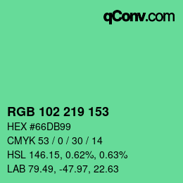 Color code: RGB 102 219 153 | qconv.com