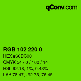 Color code: RGB 102 220 0 | qconv.com