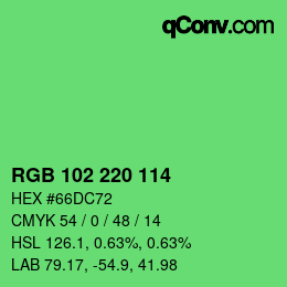 Color code: RGB 102 220 114 | qconv.com