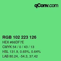 Color code: RGB 102 223 126 | qconv.com
