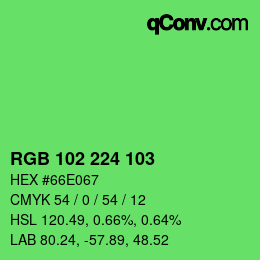 Color code: RGB 102 224 103 | qconv.com