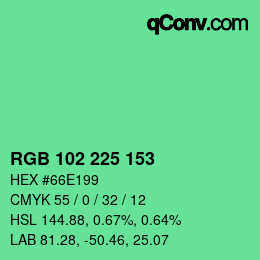 Color code: RGB 102 225 153 | qconv.com