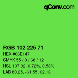 Color code: RGB 102 225 71 | qconv.com