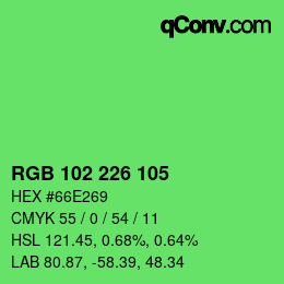 Color code: RGB 102 226 105 | qconv.com