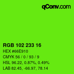 Color code: RGB 102 233 16 | qconv.com