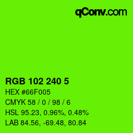 Código de color: RGB 102 240 5 | qconv.com