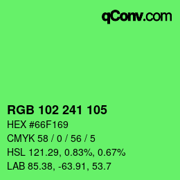 Color code: RGB 102 241 105 | qconv.com