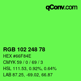 Color code: RGB 102 248 78 | qconv.com