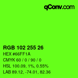 Color code: RGB 102 255 26 | qconv.com