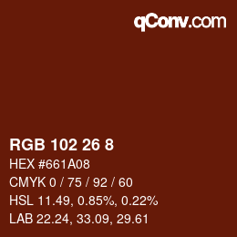 Farbcode: RGB 102 26 8 | qconv.com