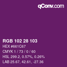 Color code: RGB 102 28 103 | qconv.com