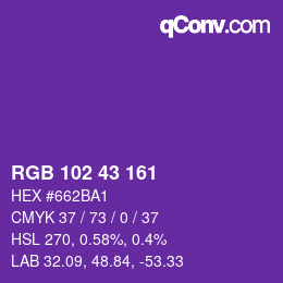 Código de color: RGB 102 43 161 | qconv.com