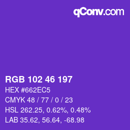 カラーコード: RGB 102 46 197 | qconv.com