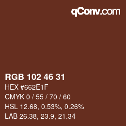 カラーコード: RGB 102 46 31 | qconv.com
