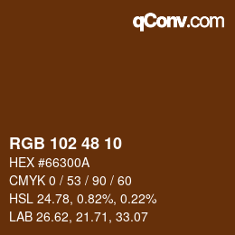 Color code: RGB 102 48 10 | qconv.com