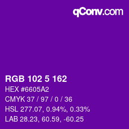 Código de color: RGB 102 5 162 | qconv.com