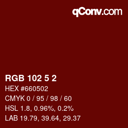 Color code: RGB 102 5 2 | qconv.com