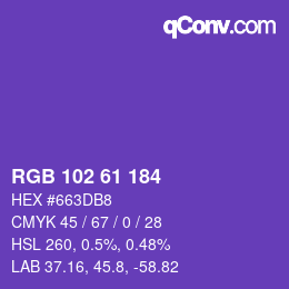 Farbcode: RGB 102 61 184 | qconv.com