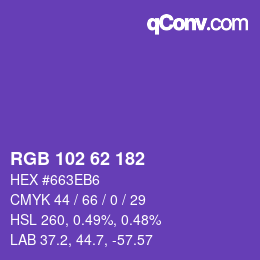 Farbcode: RGB 102 62 182 | qconv.com