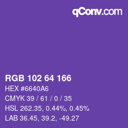 Color code: RGB 102 64 166 | qconv.com